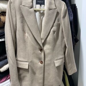 Lafayette 148 New York wool/ cashmere blend Light Tan Blazer SZ 8 NWOT